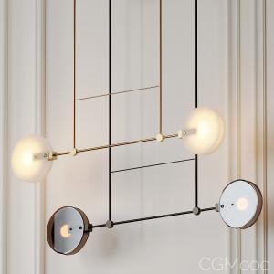 Nebulae 22- Double Horizontal Chandelier