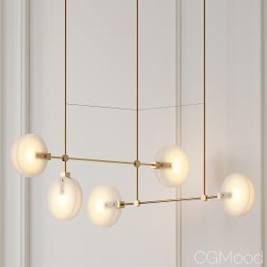 Nebulae 35 - Five Hanging Horizontal Chandelier By