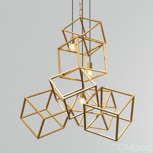 Rh Modern Cubes - Brass And Black