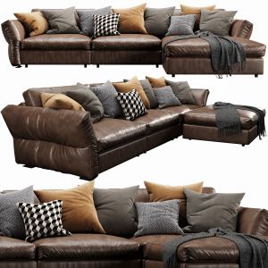 Flexform Newbridge Chaise Lounge Leather