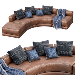 Lewis Leather Sofa Curved