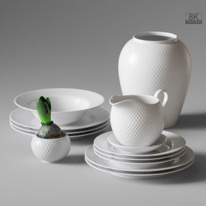 Set Of Serving Dinnerware 01