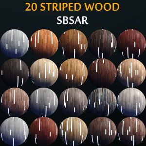 Sbsar / 20 Variation / Striped Wood + Light Panels