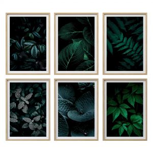 Juniqe Dark Leaves Poster