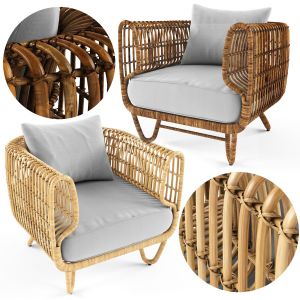 Bamboo rattan armchair for outdoor airy nature coo