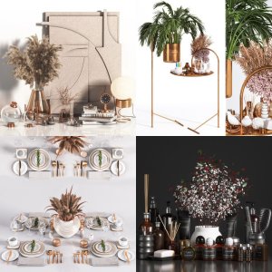 Six decorations include indoor plants and living room, kitchen and bathroom decor