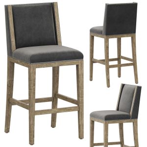 Restoration Hardware Ames Leather Bar Stool