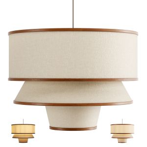 Bruna Walnut Wood And Linen Pendant Light