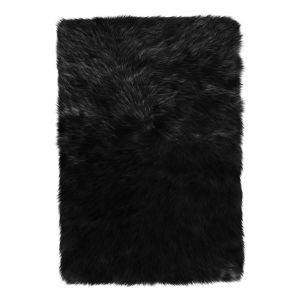 Faux Sheepskin Black Rug