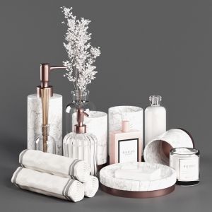 Bathroom Accessories 03 - Marble And Chrome