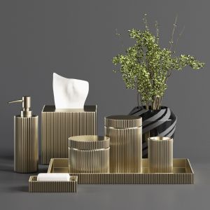 Bathroom Accessories 04 - Gold Set