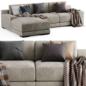 West Elm Dalton Chaise Longue Sofa