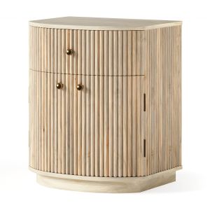 Cb2 Exclusive Cameo White Wash Curved Nightstand