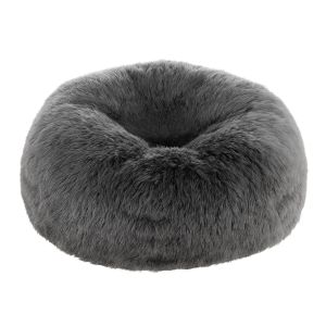 Faux Fur Bean Bag In Solid Dune