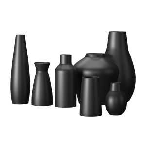 Pure Black Ceramic Vases