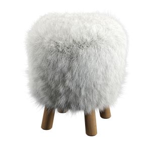 Mongolian Faux Fur Stool