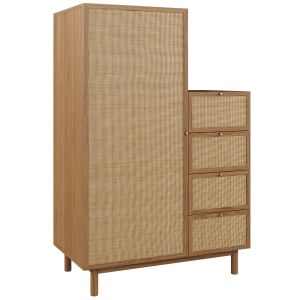 Pavia Single Wardrobe With Drawers