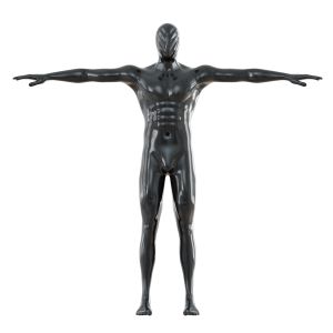 Athletic Black Mannequin T-pose 167