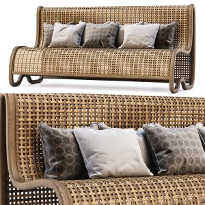 Capri Wooden Rattan Lounge Sofa Cf3