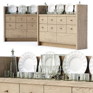 Mira Restaurant Cabinet With Dishes V3