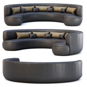 Jenifer Restaurant Leather Round Sofa