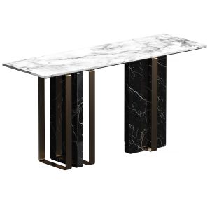 Console With Marble And Brass