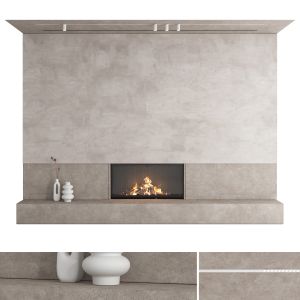 Decorative Wall With Fireplace Set 27