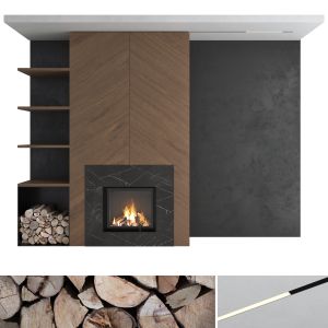 Decorative Wall With Fireplace Set 28