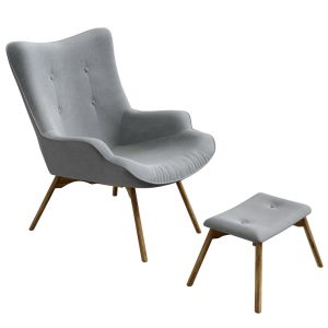 Armchair With Pouf - Jysk Ejerslev Grey