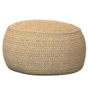 The Raffia Flores Pouffe Round Natural