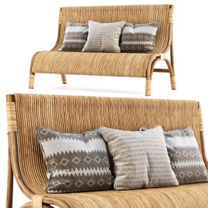 Elli Rattan Restaurant Loveseat By Bpoint Design