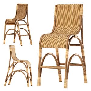 Elli Rattan Bar Stool With Backrest By Bpoint