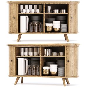 Mira Restaurant Cabinet With Dishes V5