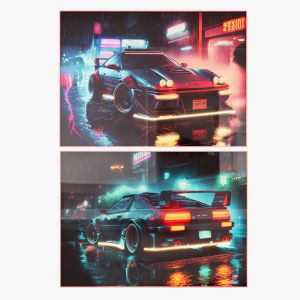 Cars Of The Future Posters with neon