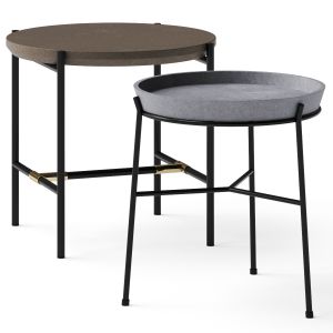 West Elm Concrete Iron And Tray Side Tables