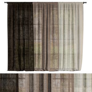 Set Of Translucent Linen Curtains