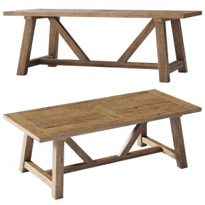 Reclaimed Russian Oak Trestle Rectangular Dining T