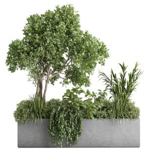 Concrete Box Plants On Stand Set Outdoor 151 Concr