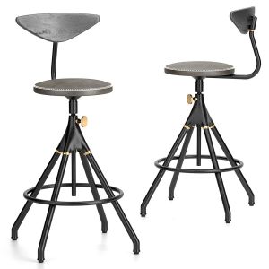 District Eight-akron Counter Stool With Backrest