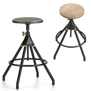 Akron Counter Stool With Leather Seat