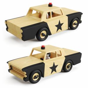 Wooden Toy Police Car