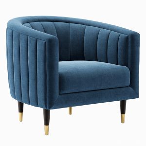 Fluted Velvet Occasional Chair