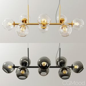 Staggered Glass Chandelier - 8 Light