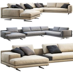 Poliform Mondrian Chaise Lounge Sofa