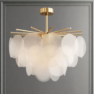 White Round Glass Chandelier