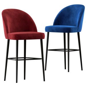 Austen Bar Stool Plush Velvet By Heals