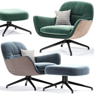 Jensen Arm Chair With Pouf