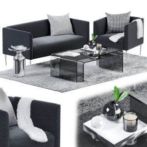 Cb2 Marais Loveseat & Armchair - Living Set 1