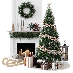 Decorative Set In A Christmas Theme And A New Year