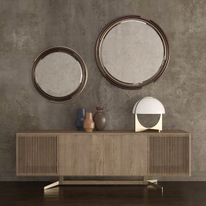 Natuzzi Set console mirror lamp